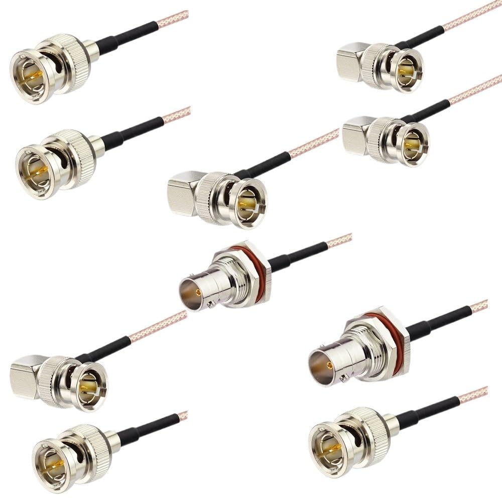 LIHUA RG179 Kabel 75 Ω BNC męski na BNC męski żeński wtyczka Ja-ck adapter do kamery wideo SDI kamery HD-SDI/3G-SDI/4K/8K (BNCJJW 75Ohm, 30 cm)