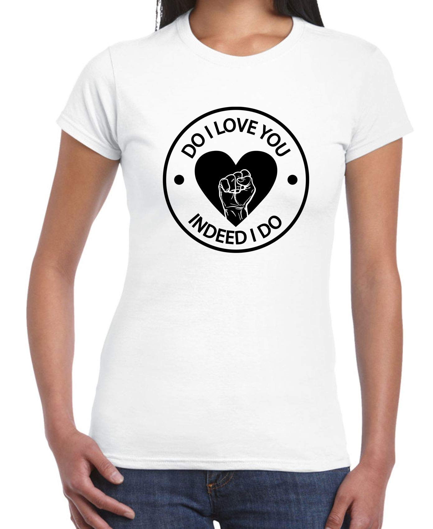 Tribal T-Shirts Women's White Do I Love You Heart Logo Northern Soul T-Shirt (Xxl, )