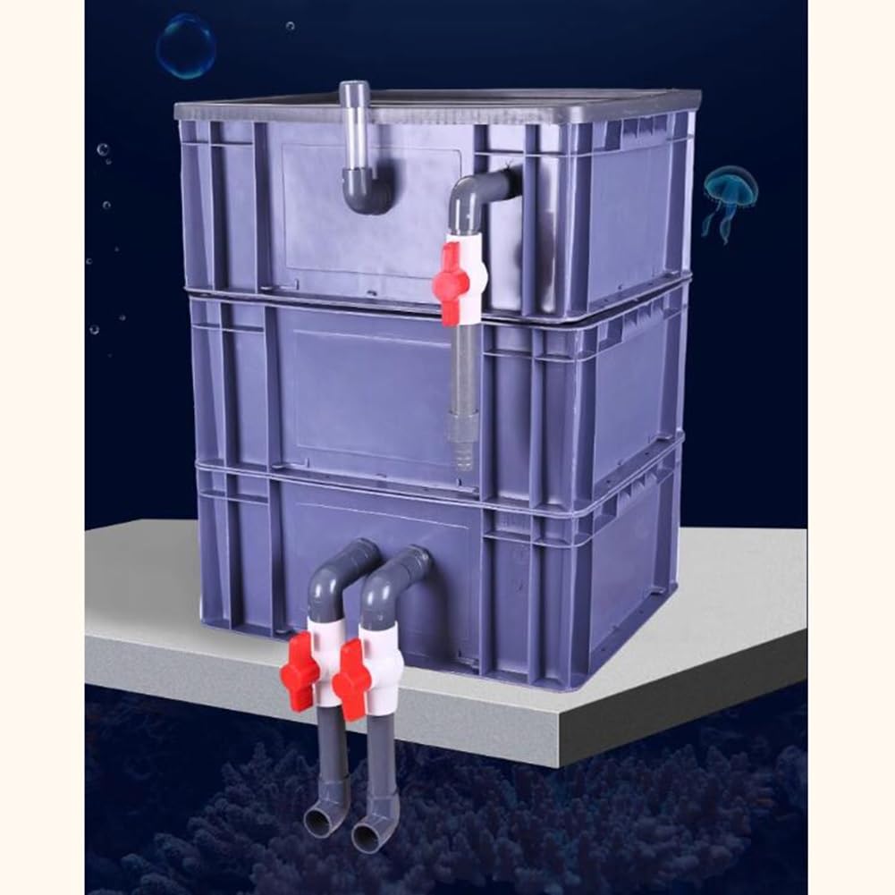 Filtro para pecera - Filtro para Acuario, Caja de Filtro de Ciclo de Agua Externo con Cascada y Flujo de Agua Ajustable, Caja de Goteo con inversión - Filtración multietapa (Color