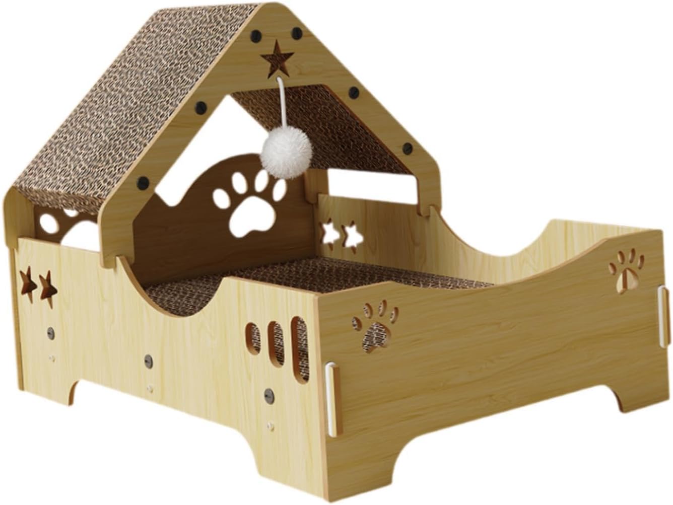 Cardboard Cat House Scratcher Board Versatile Home Decoration for Indoor Cats