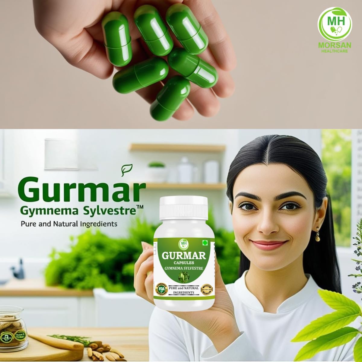 Morsan Healthcare Gurmar (Gymnema sylvestre) Capsules 500mg | 60 Vegan Capsule | Natural Himalayan Extract| Traditional Ayurvedic Herb| Plant-Based Supplement| Supports Balanced Wellness | Pack of 1 - Image 6