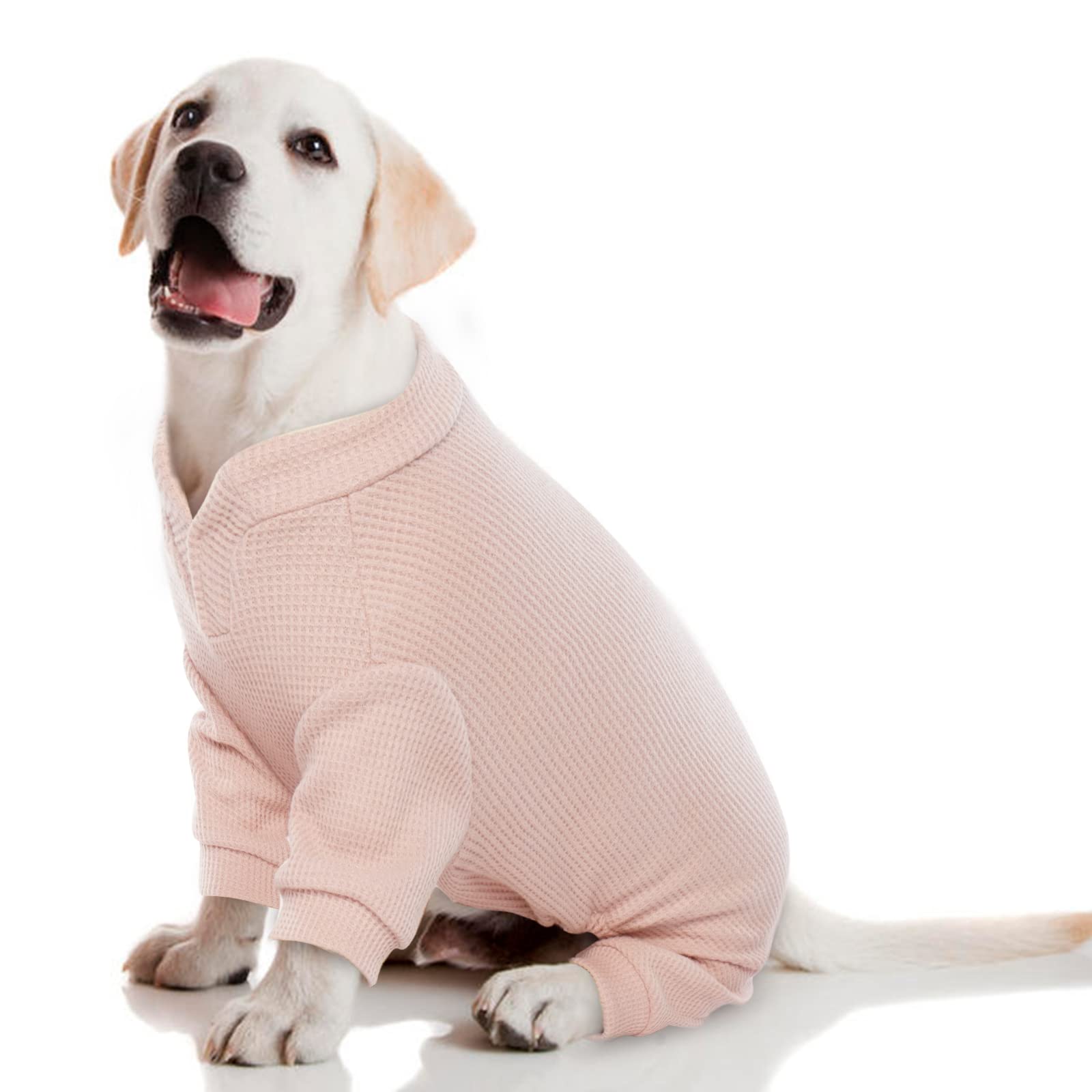 Onesie para Perros, Pijama de Perros Suave Puppy Jumpsuit Sweatshirts Acogedores Ropa con 4 Piernas para Perros Pequeños Medianos Grande(Rosa, M)