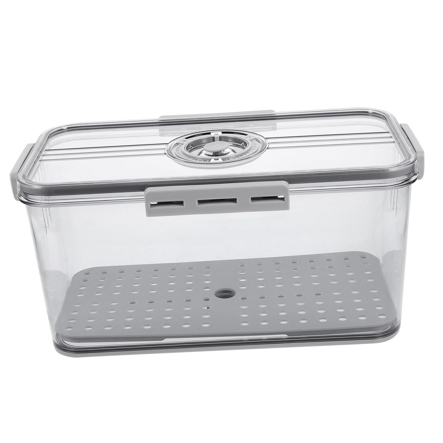 TOYANDONA Caja Hermética de PET para Pan y Verduras, Contenedor de Almacenamiento con Tapa y Bandeja de Drenaje, Mantiene Frescura Frigorífico