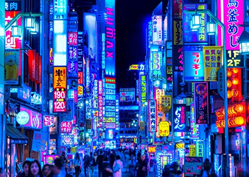 BELECO 7x5ft Fabric Tokyo City Backdrop Shinjuku Night Street Backdrop Japan Neon Lights Signboard Billboards Tokyo Sleepless Town Nightscape Background Japanese Anime Culture Japan Photo Studio Props