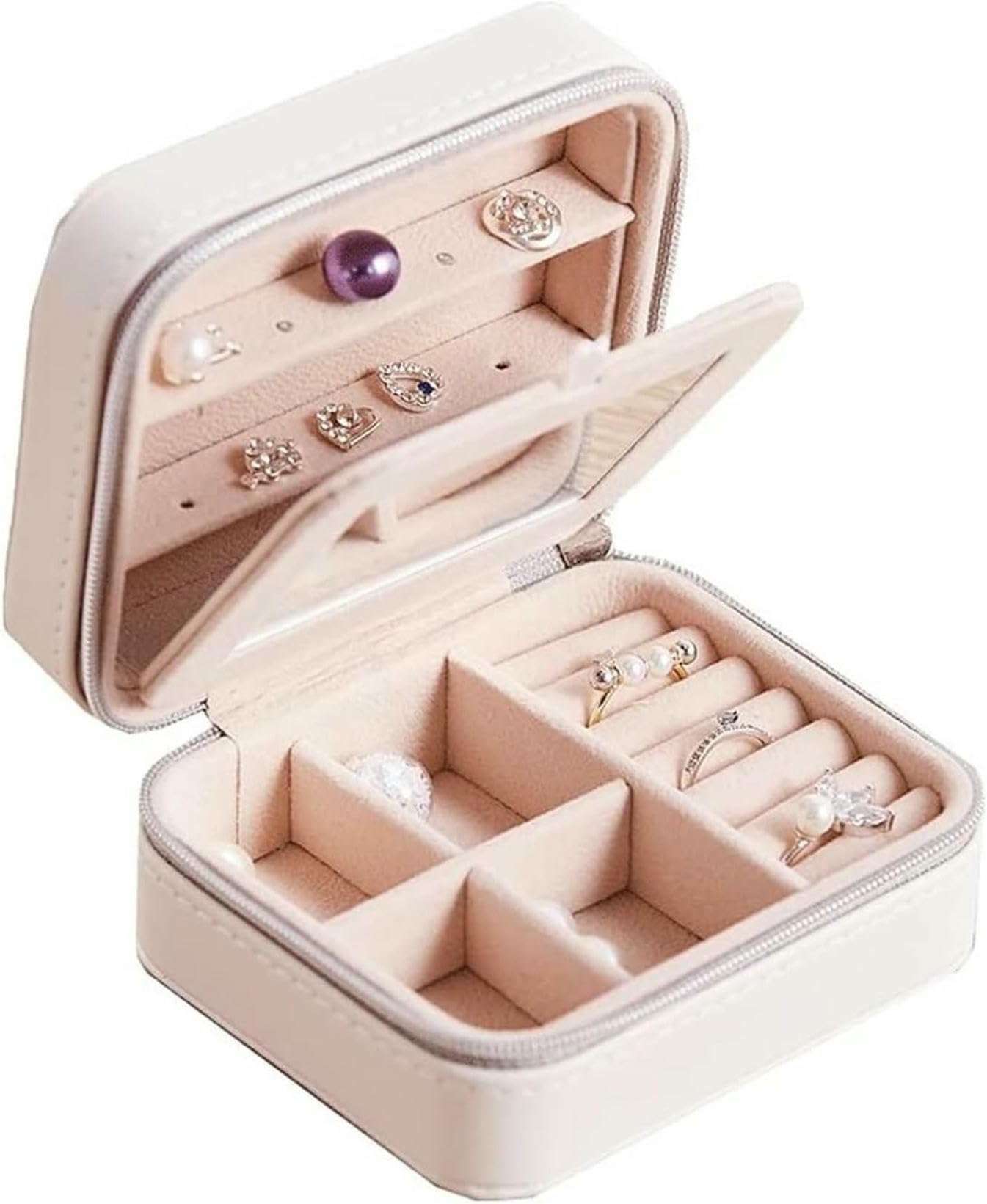 Boîte à bijoux pour filles et femmes - Idée cadeau élégante avec miroir intégré