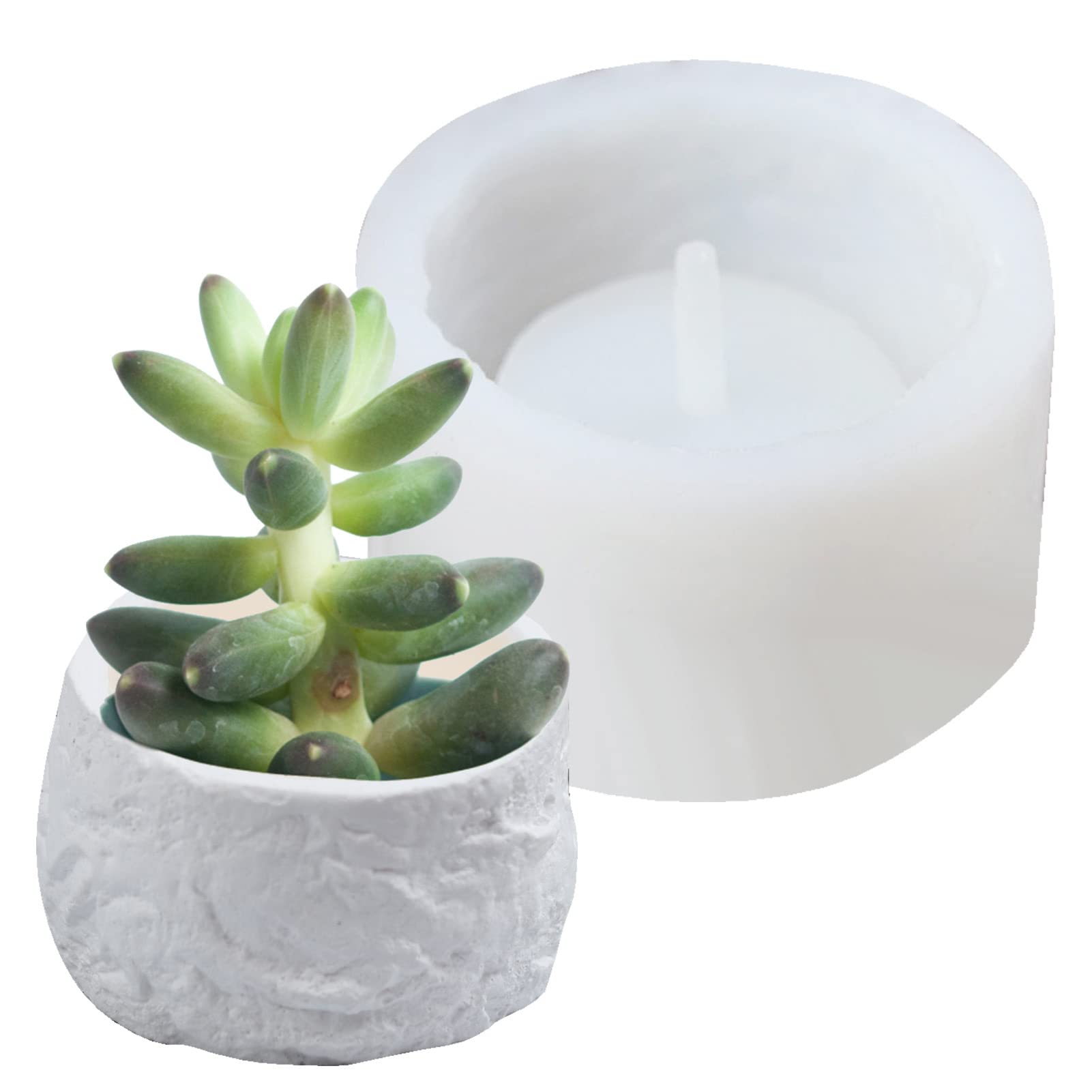 5 Moules pour Fleurs en Silicone - Moule à Bougie en Pot Fleur Fait Main - Silicone Moules pour Résine Époxy Béton Planteur Argile Ciment Moules Bougeoir Moule