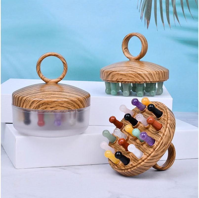 Scalp Massager Head Scalp Comb Mixed Crystal-ABS Comb Therapy Massage Tools for Head Stress Relax Massage Tool for Hair Growth Relieve Headaches Caring