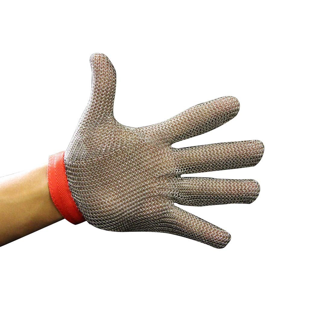 Guanti Resistenti al Taglio HUA Guanti Protettivi Resistenti al Taglio Interamente in Acciaio, Adatti per Lavori di Giardinaggio in Cucina, Resistenti all'Usura E Durevoli, Unisex, 4 Taglie