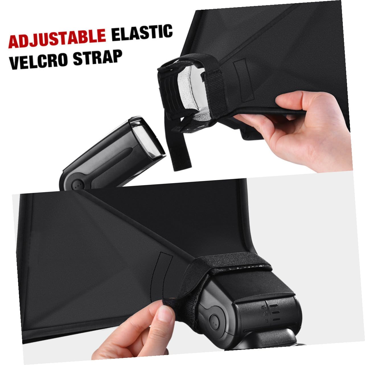 Tragbare Blitz Softbox aus Kohlefaser für Kamera, Schwarz