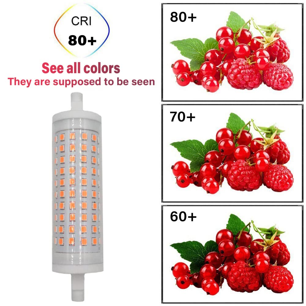 (Paquet de 4) Ampoule LED R7s 118 mm équivalent 150 W, 15 W J118 à double extrémité, ampoules de projecteur à base R7S, ampoules LED encastrées à intensité variable 1500 lm
