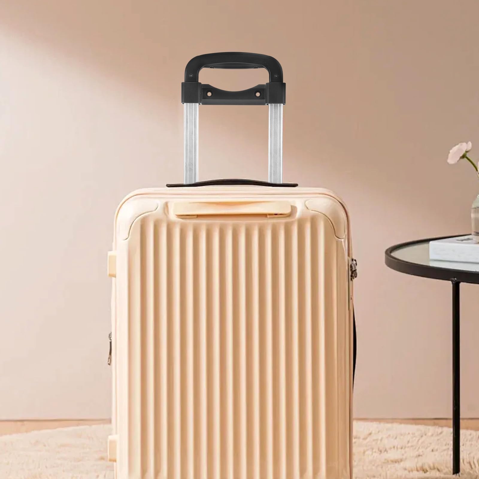 Tofficu Maniglia Telescopica in Alluminio Resistente per Valigia, Asta Estraibile Compatta Meccanismo Stabile, Ricambio per Bagagli da Viaggio Portatile Adatto a Viaggi di Lavoro e