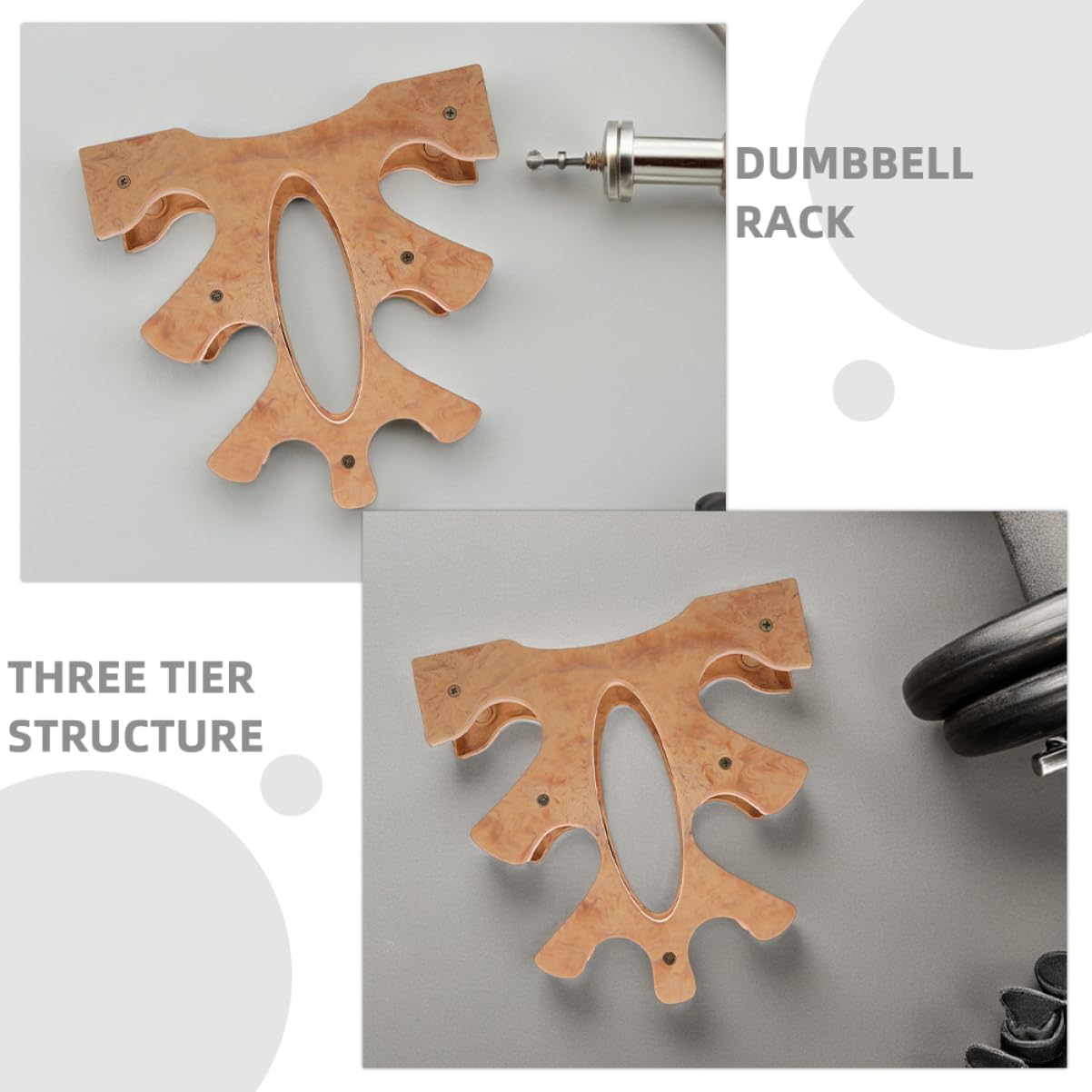 ibasenice 2pcs Dumbbell Rack Compact Dumbbell Holder Stand For Home Gym Three-tier Weight Rack Space-saving Fitness Equipment Organizer