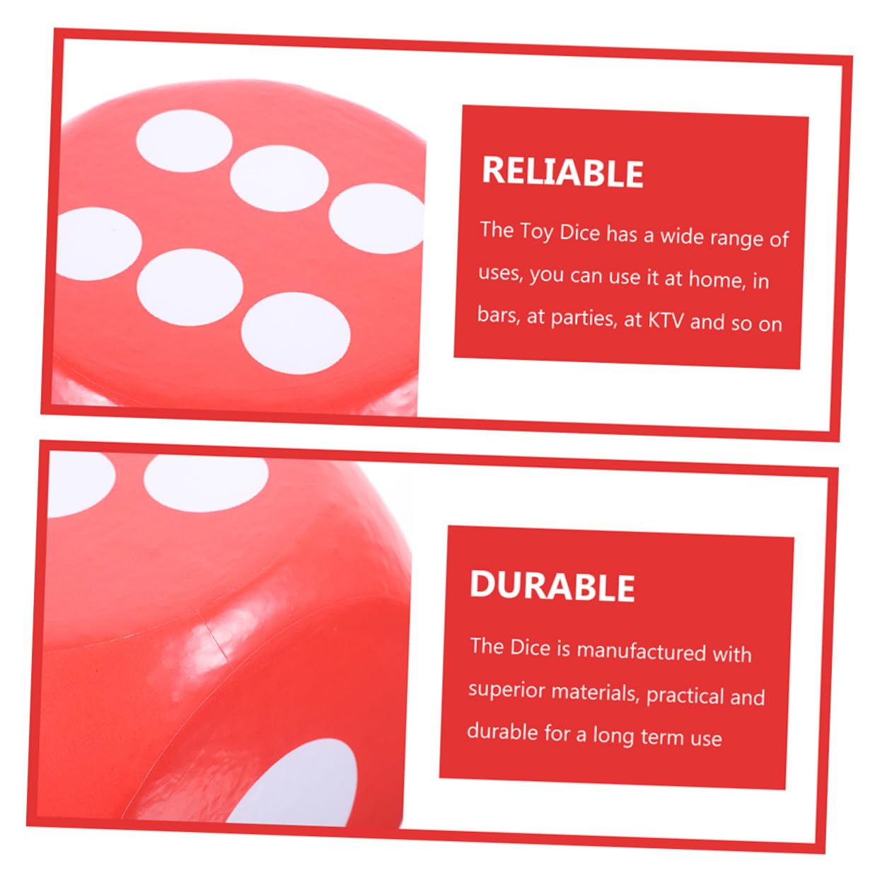 Cubo de Dados Gigante de Espuma Roja 20cm para Actividades Escolares