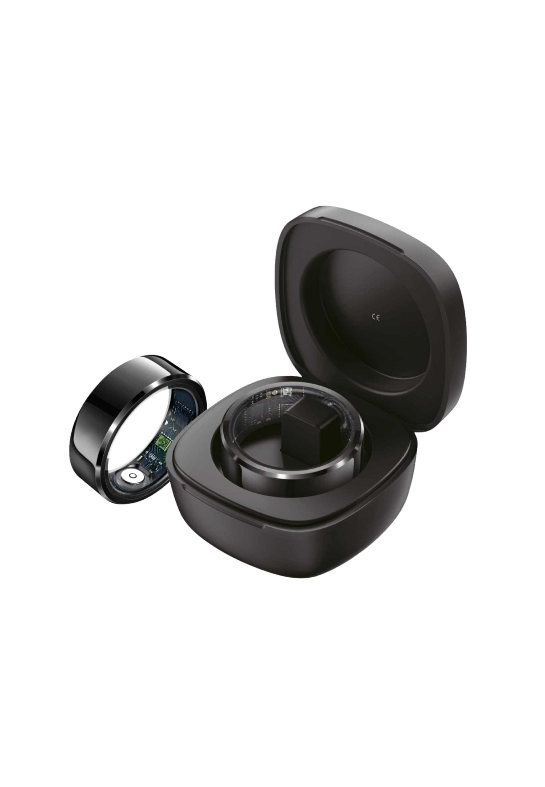 Smart Ring TM-NEXA - Elegante anillo inteligente con seguimiento de actividad y sueño, medición de frecuencia cardíaca, notificaciones inteligentes y control táctil (L)