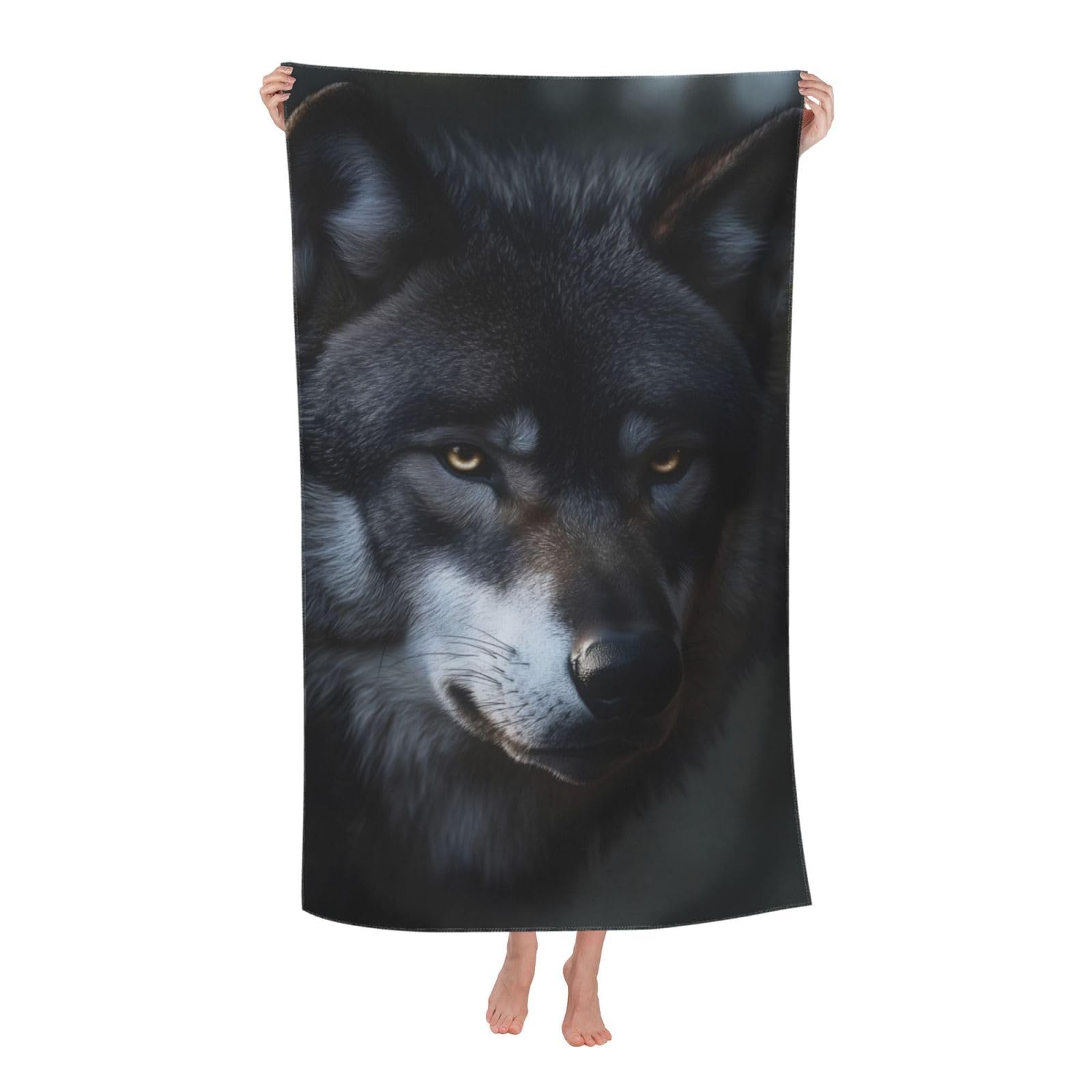 HLBSDM Wolf Beach Towel 31inx51in Nature and Animal Sand Free Microfiber Bath Towel Ultra Soft Quick Dry Pool Towel Absorbent Towel Lightweight Towel for Swimming Bathroom Decor