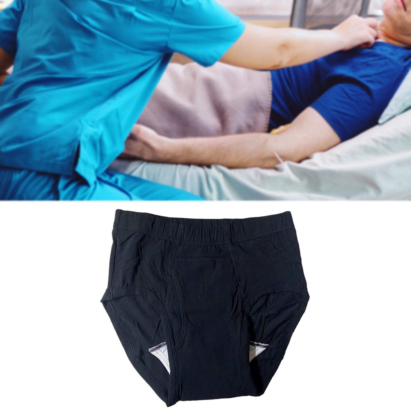 2 zestaw męskich pieluch na nietrzymanie moczu szczelne nadające się do prania wygodne na nietrzymanie moczu czarne 2XL, 2XL 40 ml