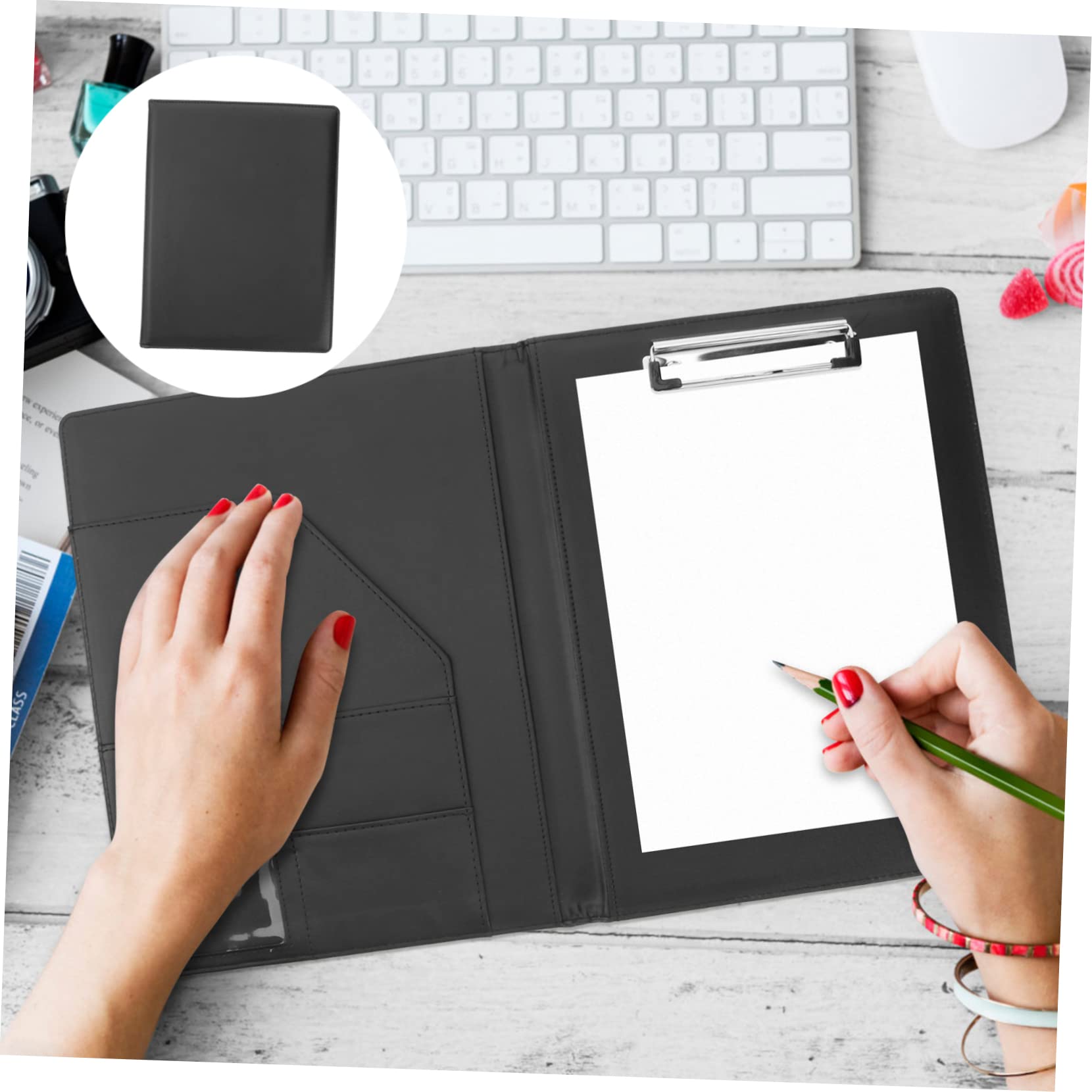 Artibetter Portadocumenti Pelle Multifunzionale con Blocco Note Elegante Organizer per Documenti per Ufficio e Professionali Include e Design Raffinato
