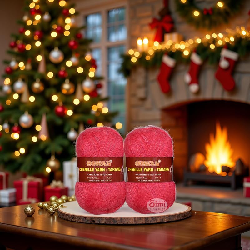Image of M.G Enterprise 3 Ply Knitting Yarn Wool, Light Red Ball 200 gm Best Used with Knitting Needles, Crochet Needles Wool Yarn for Knitting. by M.G Enterprise