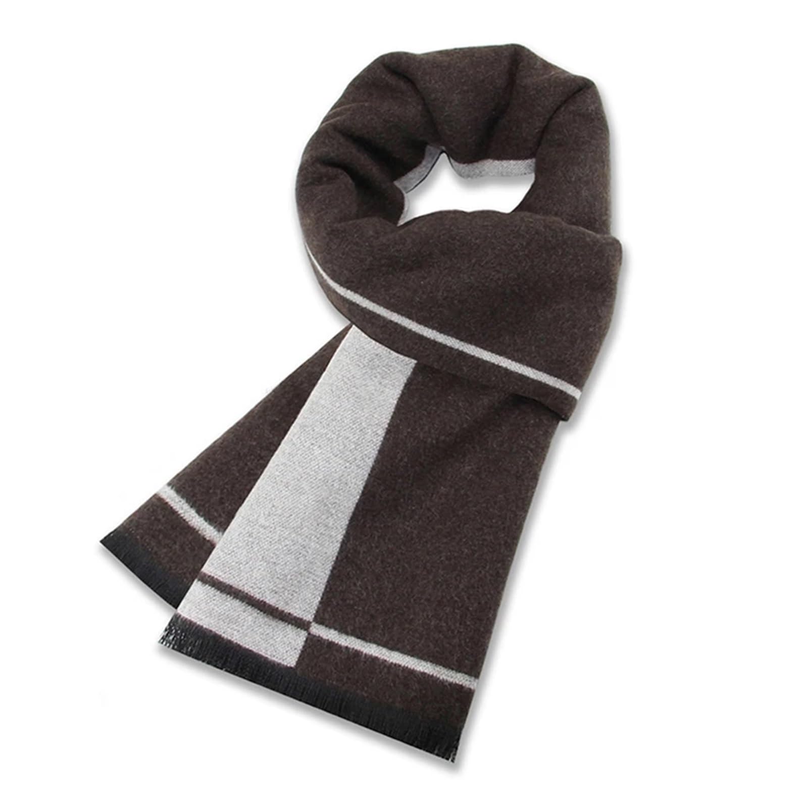 Luksusowy szalik męski zimowy ciepły szalik wełniany dla mężczyzn kaszmirowe szale jedwabne Casual Plaid biznes męski długi szal Pashmina tłumik