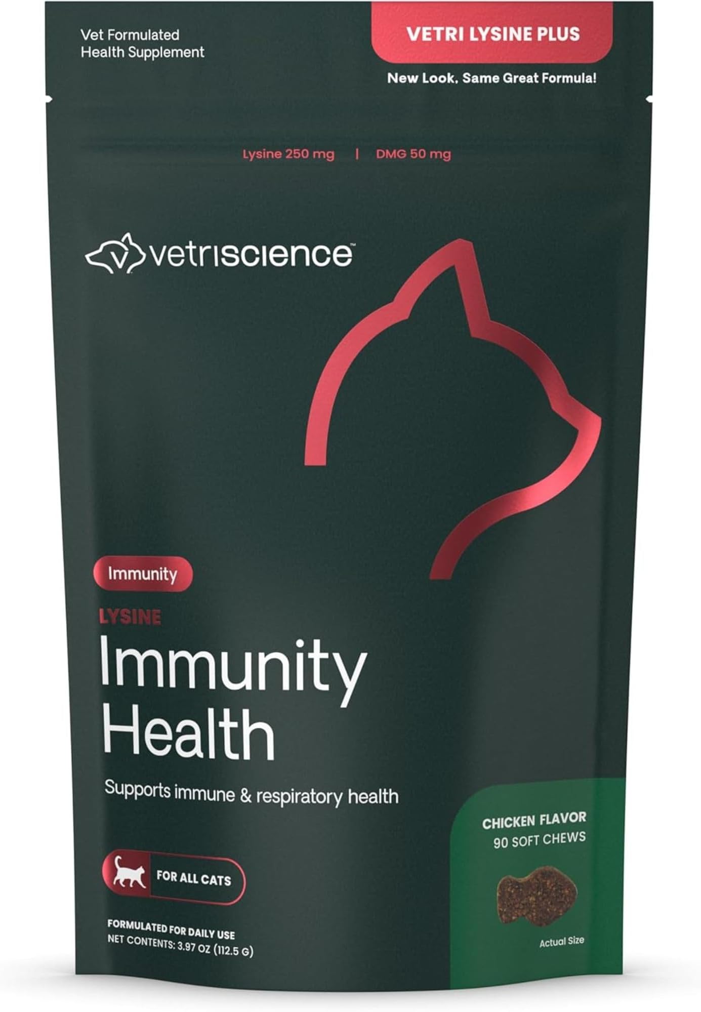 VetriScience Laboratories - Vetri Lysine Plus, Immune Support Supplement for Cats, 90 Bite Sized Chews