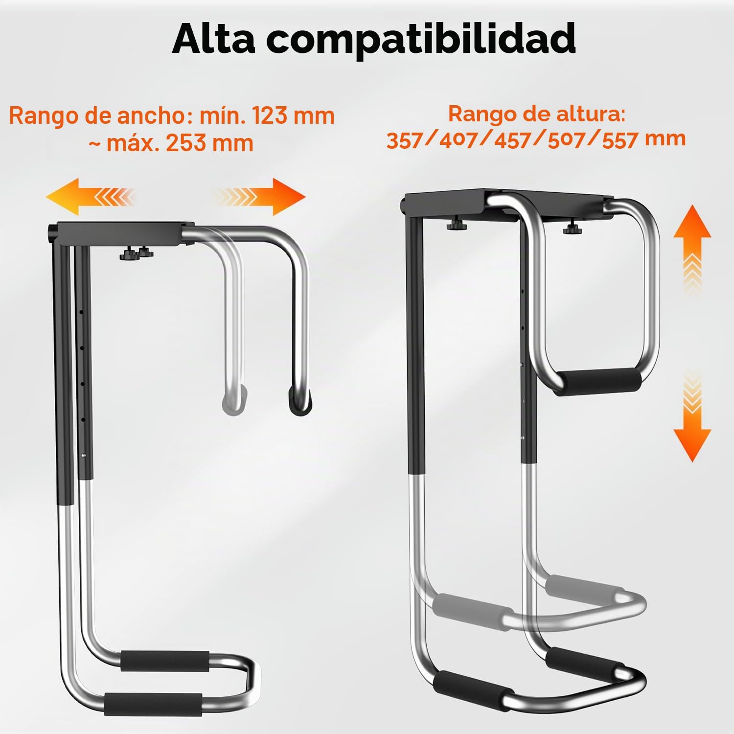 PUTORSEN Soporte pc CPU Bajo Mesa Ajustable Universal, Torre Heavy Duty con Almohadilla Protectora, Excelente Circulación de Aire para Casos de PC hasta 30kg