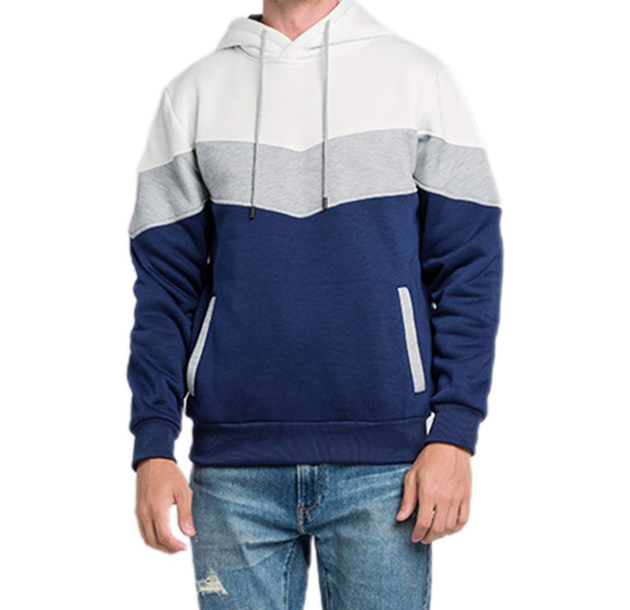 Huazhu Sudadera con capucha y cordón para hombre, estilo casual, con capucha, con bolsillo