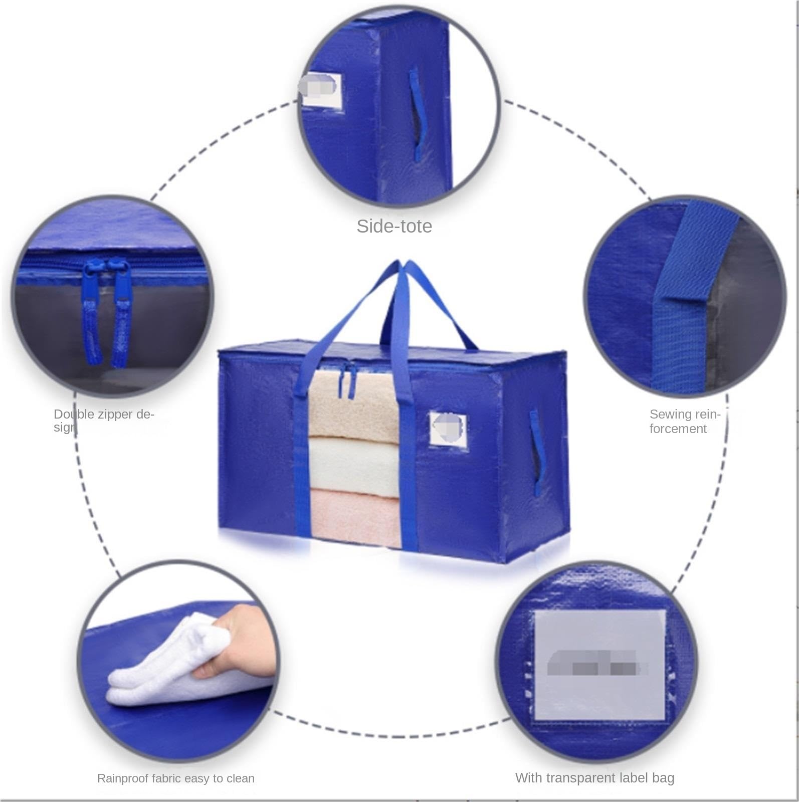 Bolsas Almacenaje Ropa Bolsa De Almacenamiento con Asas Dobles, Suministros For Mudanzas De Ropa, Bolsa De Asas De Almacenamiento Organizador Armario para Edredones(Stripe)