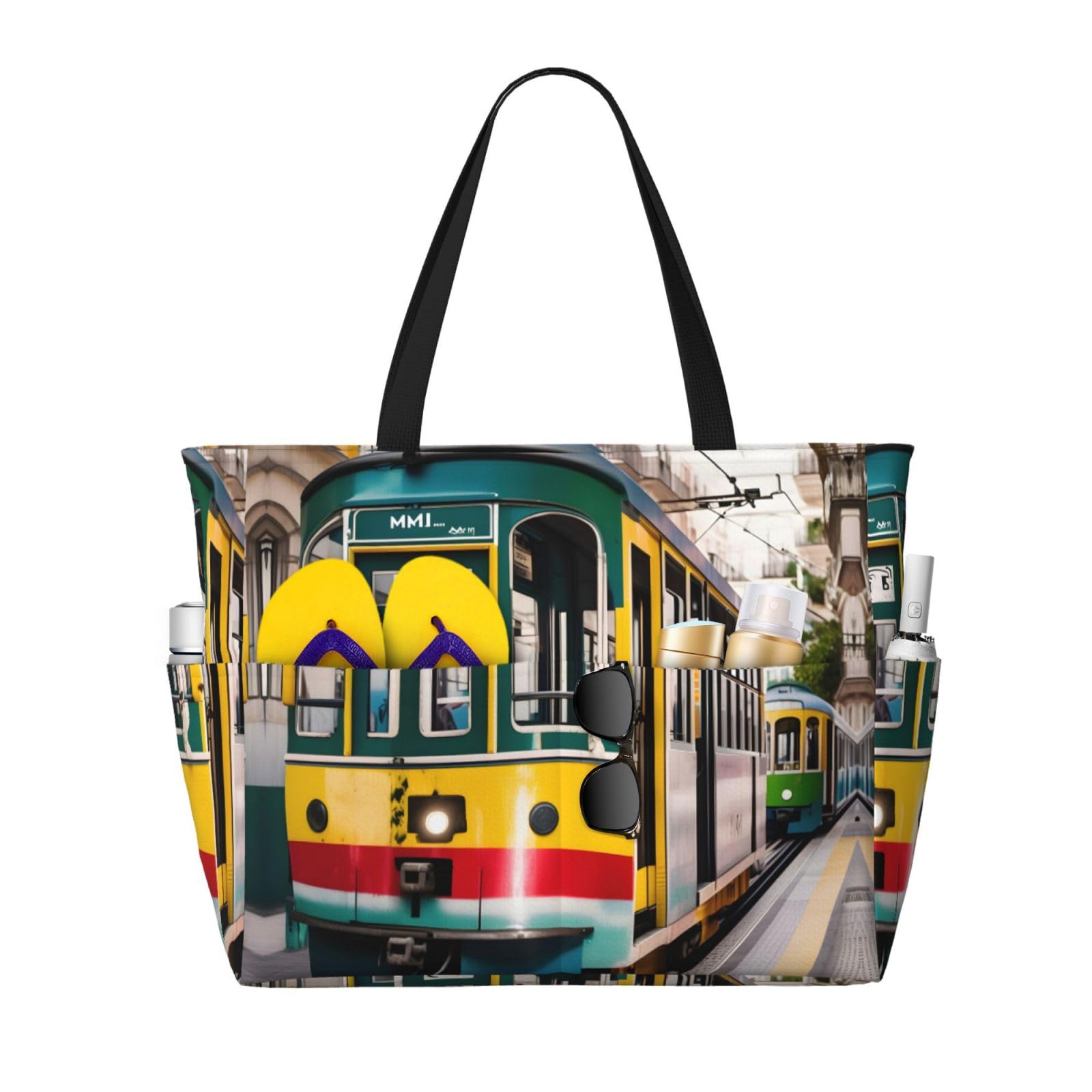 Sac fourre-tout imperméable imprimé Lisbonne pour simplifier vos sorties plage - 8
