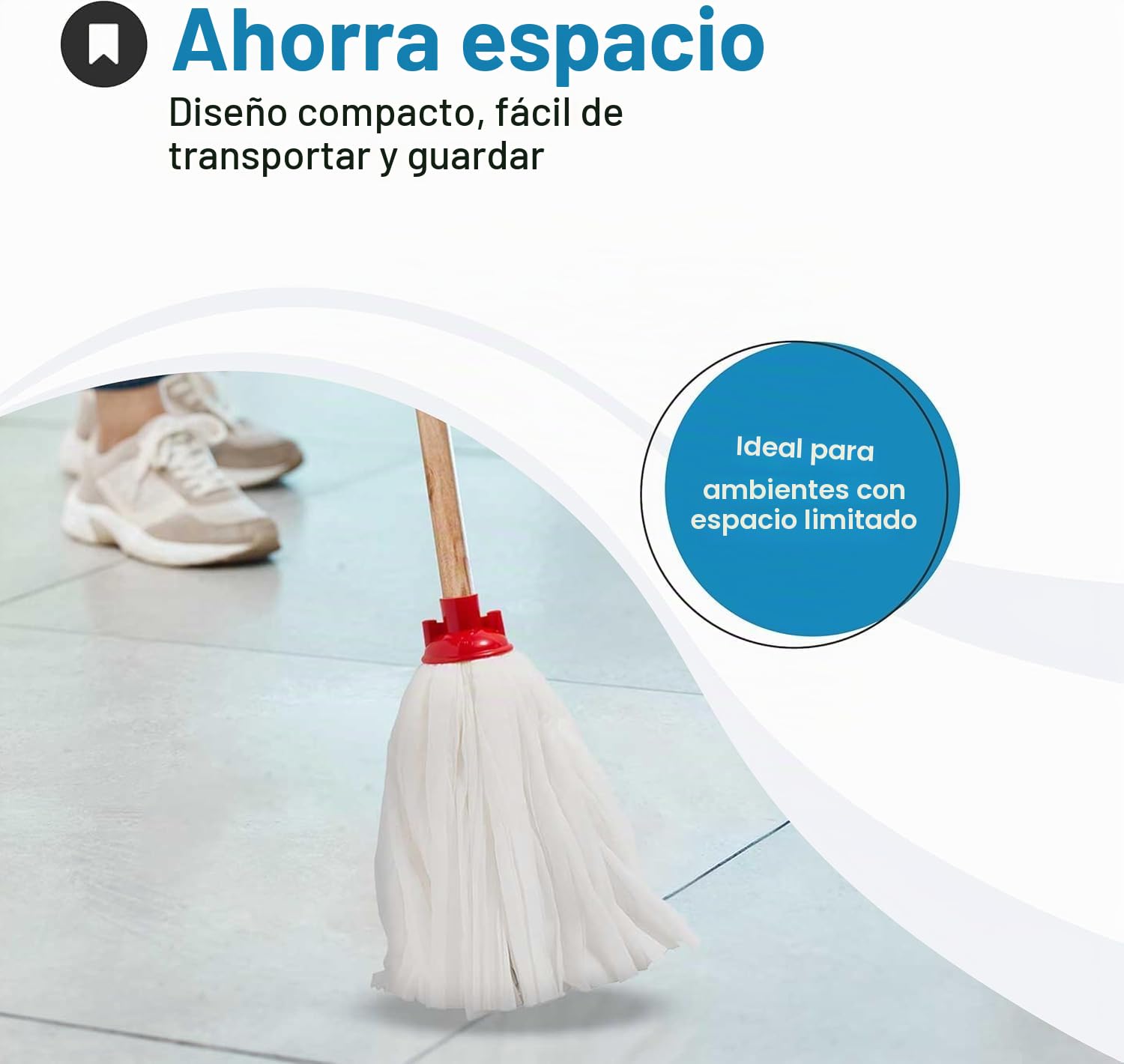 Tomaino - Cubo para fregar suelos con doble cubeta de plástico – Fregona de 7 litros con escurridor – 2 depósitos para agua limpia y sucia (cubo + 2 recambios de micorfibra)