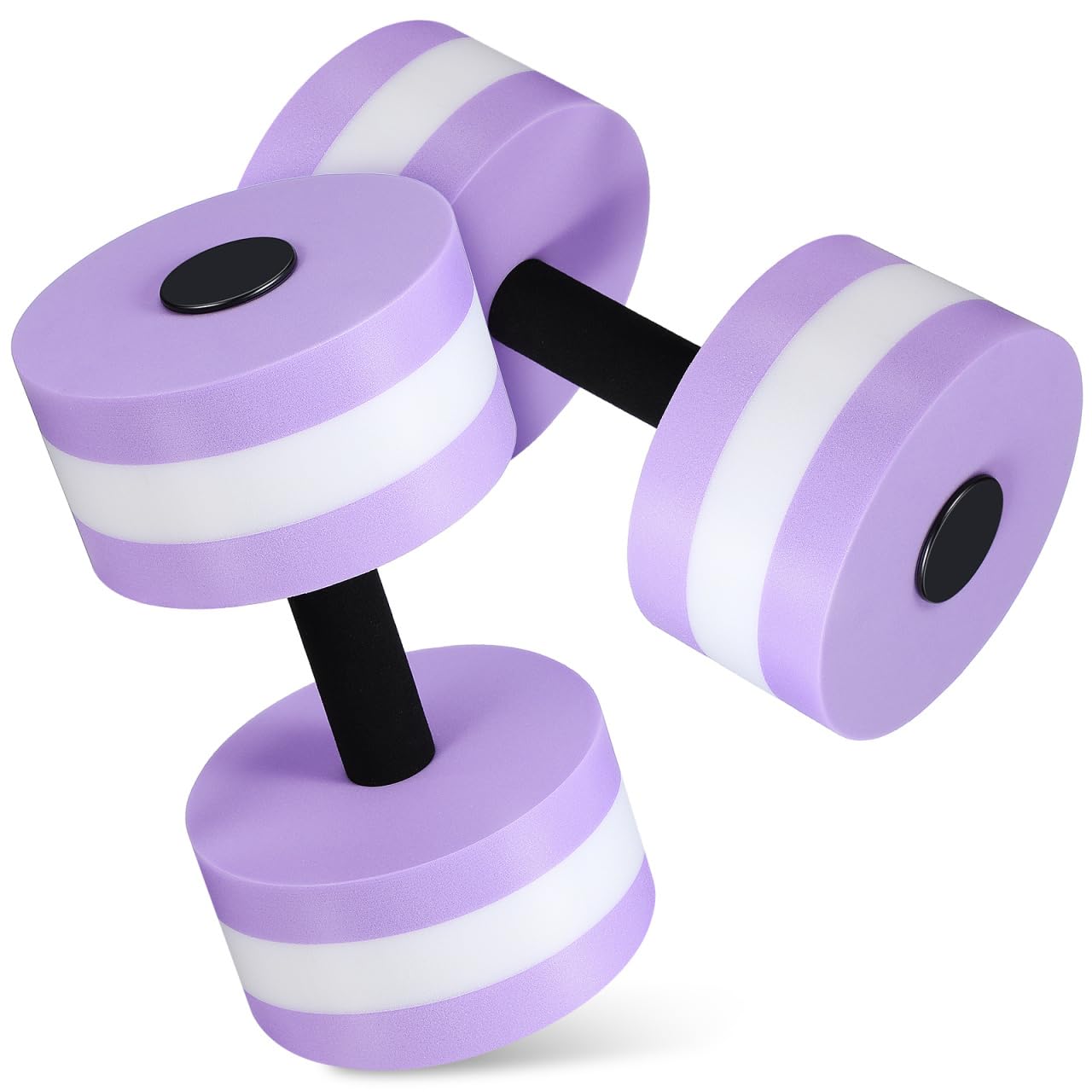 DOITOOL Lot de 2 haltères aquatiques pour exercices de piscine, haltères aquatiques en EVA, résistance à l'eau, haltères d'aérobic, équipement d'entraînement de piscine, violet