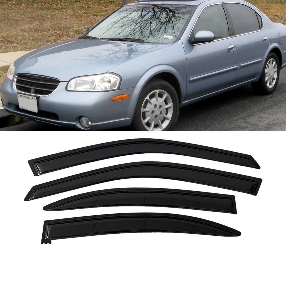 Viseras Ventana Para Nissan Maxima 1995-1999 - 4 Piezas, Color Humo Oscuro, Mejora Ventilación, Fácil Instalación