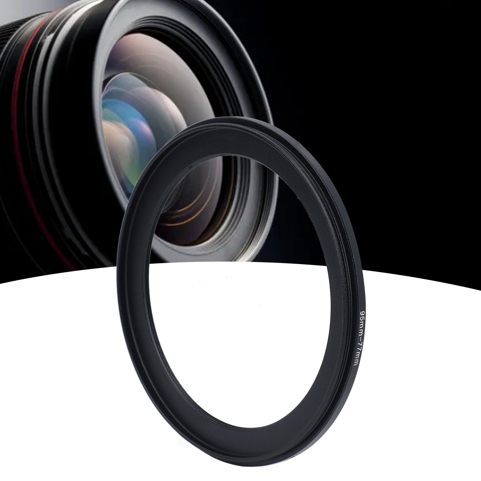 Denash Filter Ring Adapter, Lightweight Lens Adapter Ring 95 To 77mm Standard Threaded Fixing for Photography