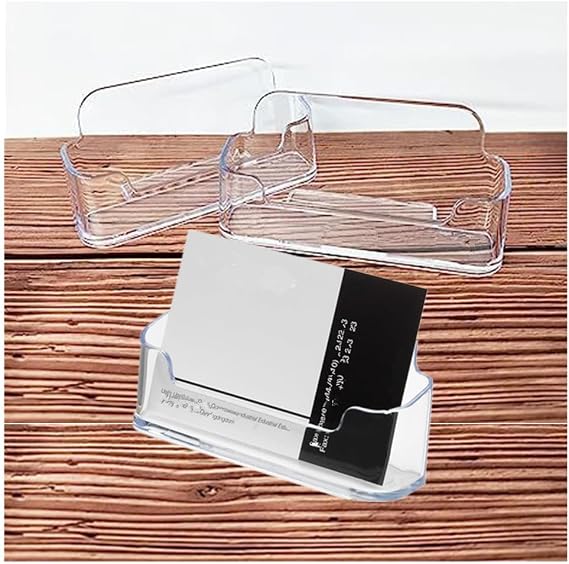 12 Pcs Clear Acrylic Business Card Holder for Table Desk Home and Office