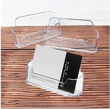 12 Pcs Clear Acrylic Business Card Holder for Table Desk Home and Office