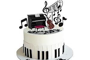 Enchanting Music Cake Toppers: Piano and Violin Symphony for Celebrations