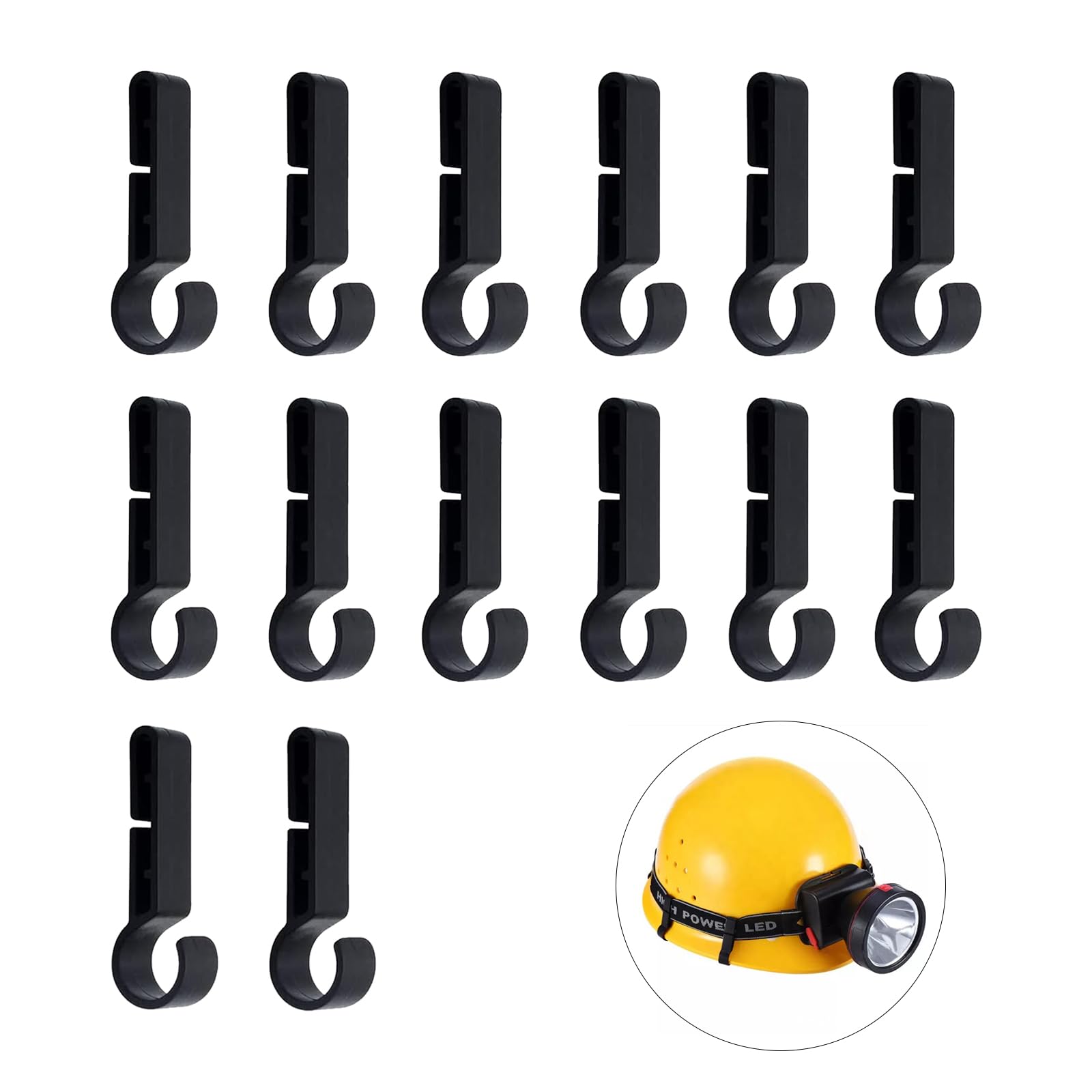 Clip per Elmetto per Lampada Frontale 14 Pezzi, Clip per Casco con Gancio in Plastica Adatto a Vari Fari e Caschi