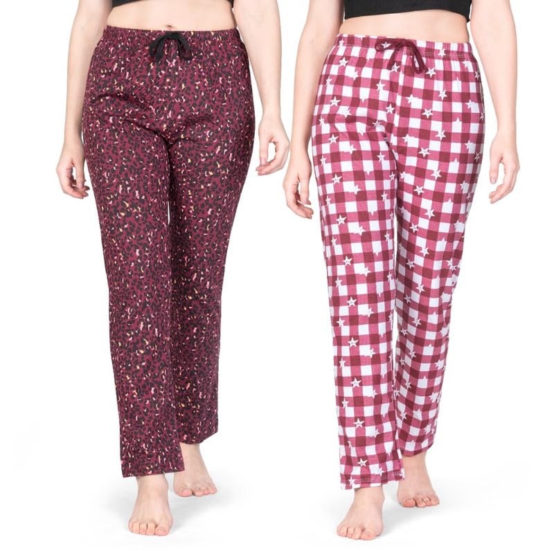 Image of Real Basics Womens Cotton All Over Print Pyjamas (Set of 2)