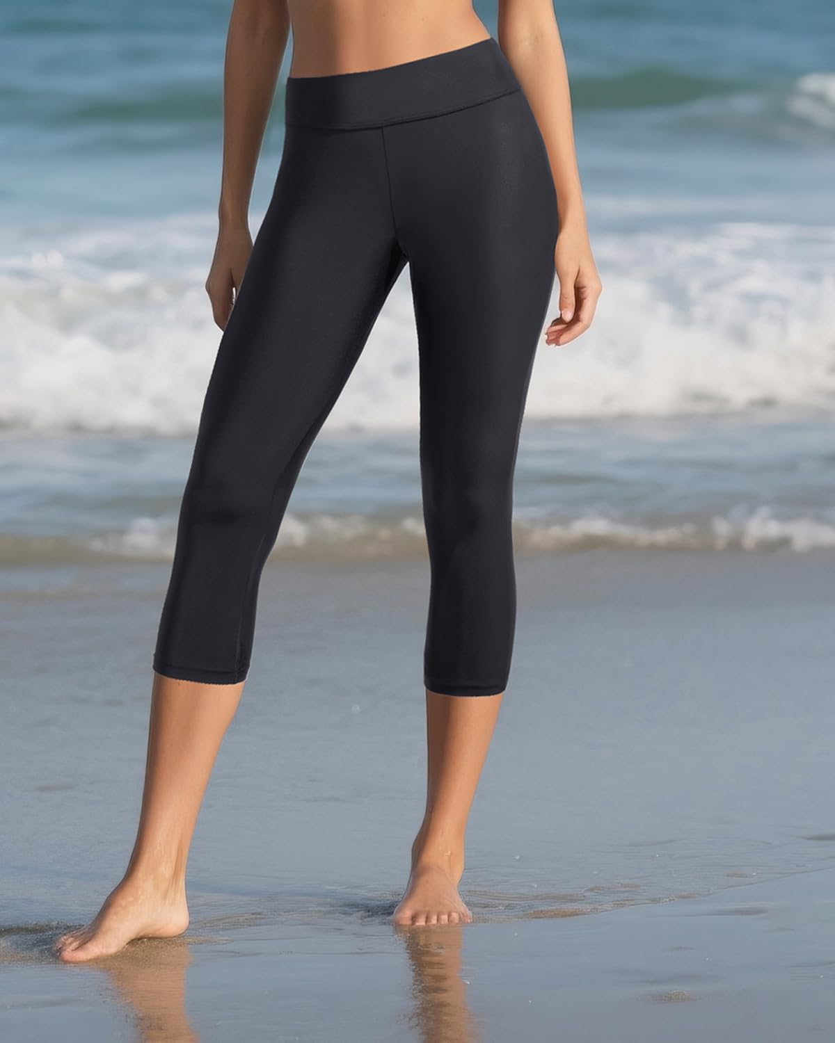 Pinup Fashion Swim Pants Women - Swimming Capris High Waisted Swimsuit Leggings UV Swimwear Tights - Image 3