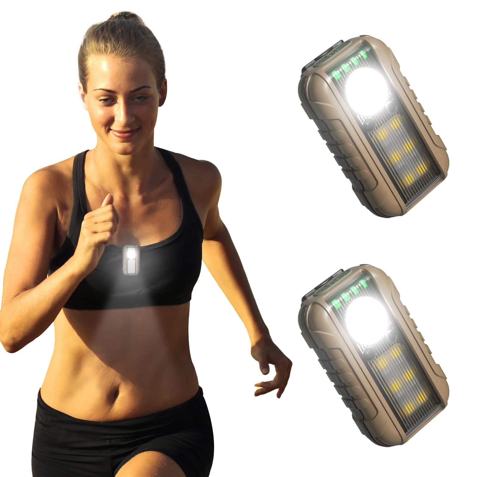 LHOTSERunning Lights 2 Packs, LED Rechargeable Headlamp with 5 Modes & Motion Sensor, 70° Tilt, 1200mAh Hands Free Flashlight for Adults for Camping Hiking Hunting Fishing, IPX5 Waterproof