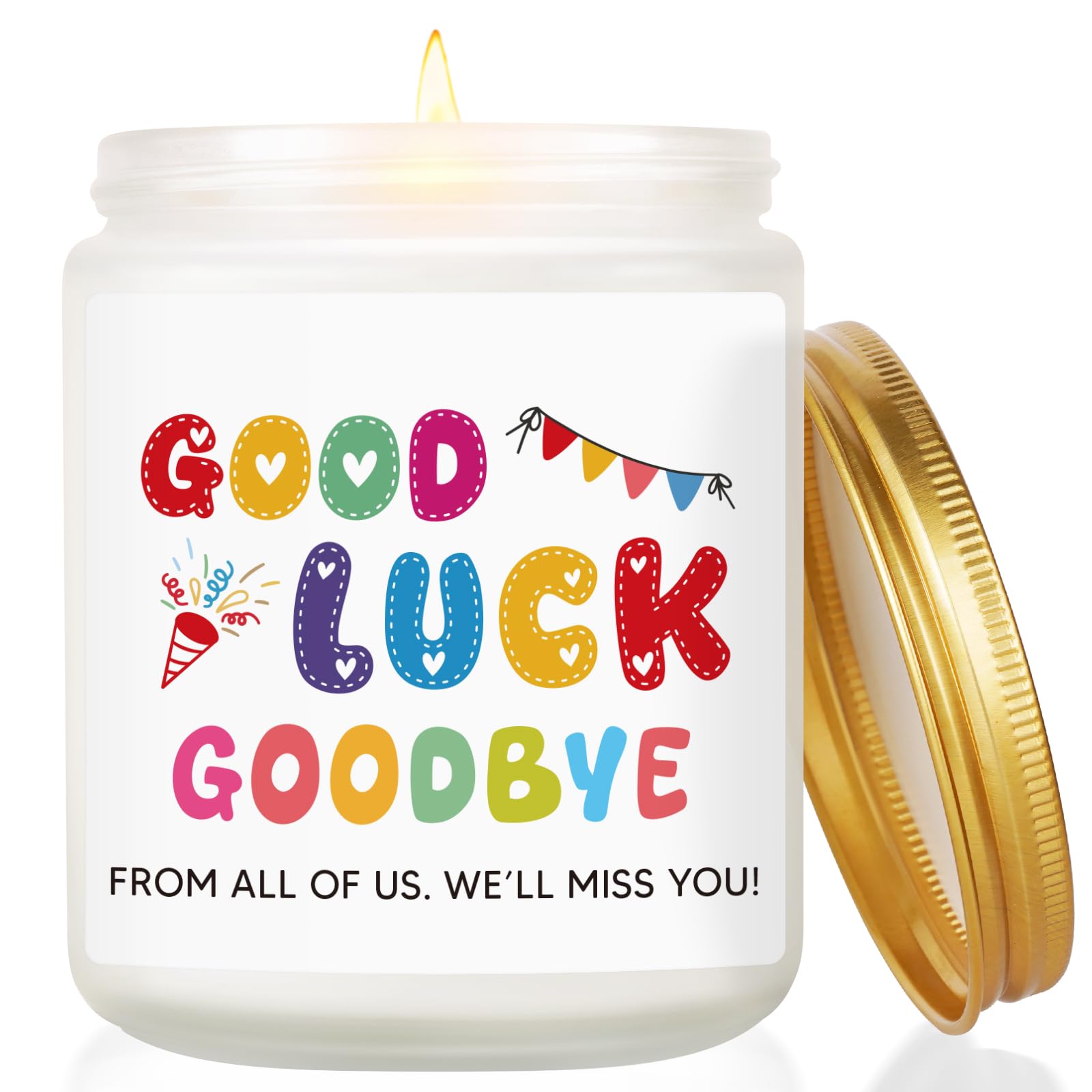 Leaving Gift for Colleagues Women, Good Luck Goodbye Gifts, Funny Farewell Gifts for Work Friends, Retirement Going Away Present for Women Men, Scented Candle