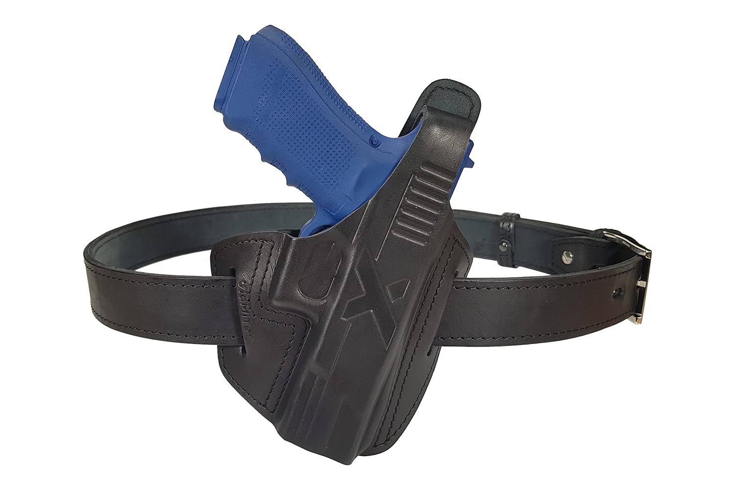 VlaMiTex Cintura per Armi Cintura Fondina Larga 40 mm in Pelle
