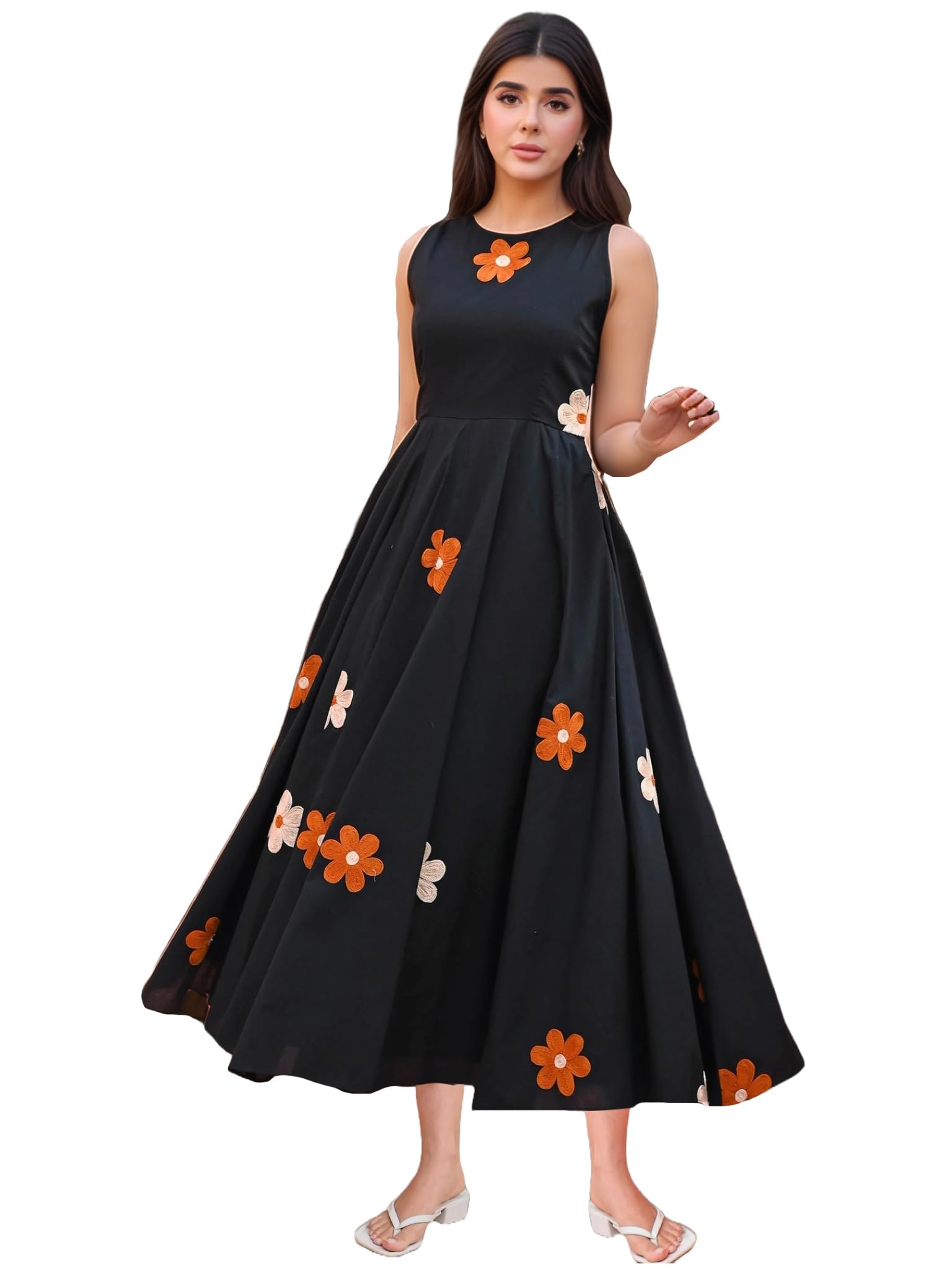Dress for Women Stylish | One Piece Dress for Women Long | Indo-Western Ethnic Gown | Sleeveless|Stylish & Comfortable, Perfect for Every Occasion