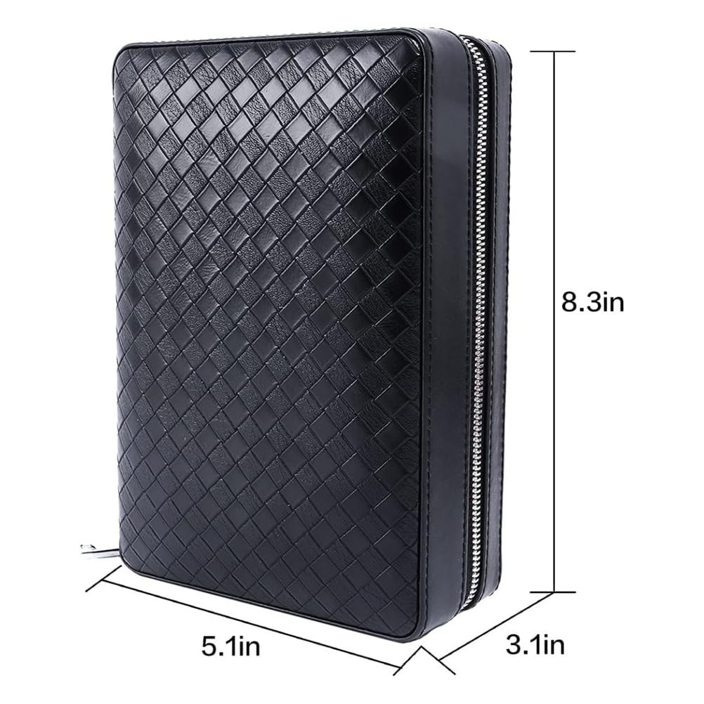 4- palcowe przenośne podróżne skórzane etui na cygara Humidor na cygara z przecinakiem i kontrolą wilgotności Zawiera przecinak do cygar Prezent dla mężczyzn