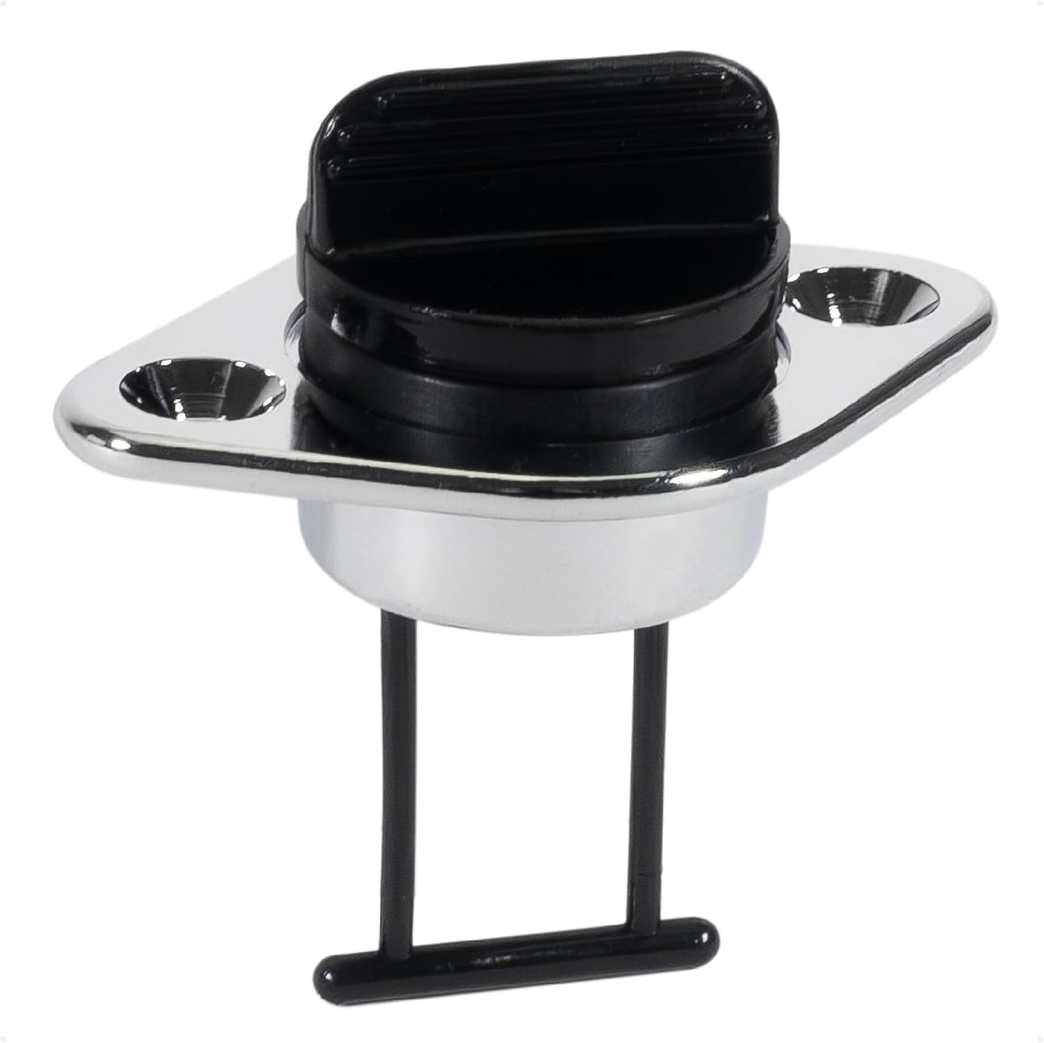 Five Oceans Kayak Drain Plug - Boat Plug - Captive Garboard Drain Plug, for 1-Inch Transom Hole, Oval Shape, Thread with Rubber Washer Gaskets, Brass & Black Nylon - FO1570