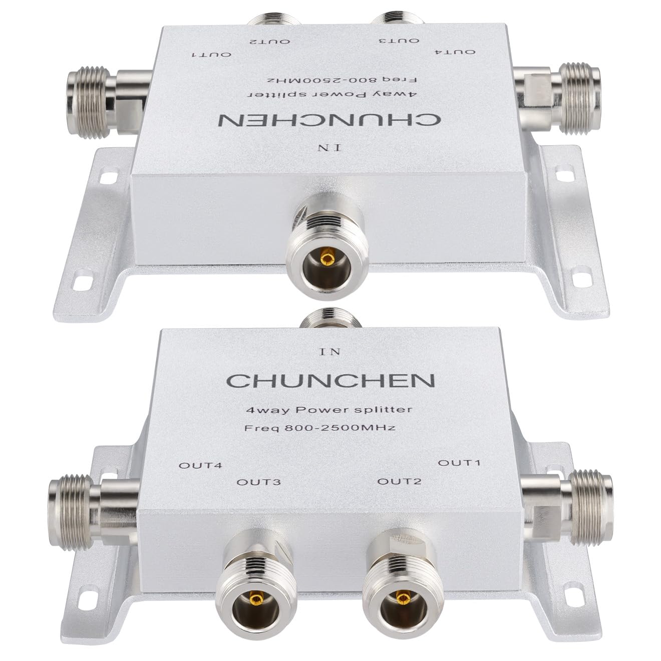 Conector N hembra de 4 vías, divisor de potencia de 50 ohmios, divisor de señal de 800 MHz-2500 MHz, divisor de señal de cable, 1 entrada y 4 salidas para cable de antena