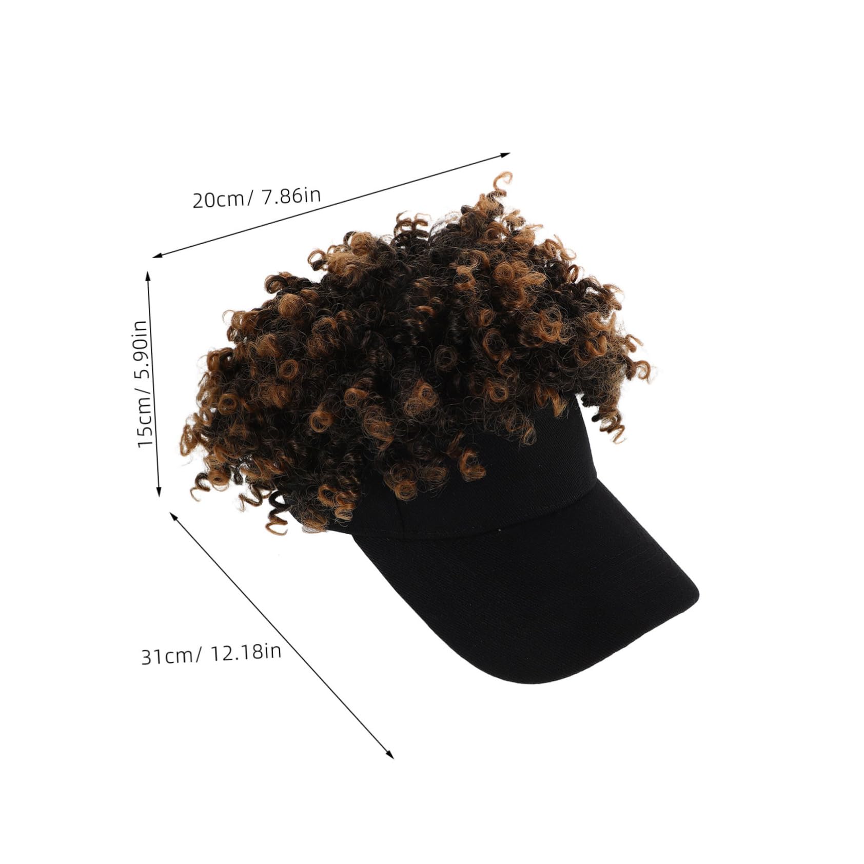 Afro Perücke mit Hut für Damen Realistische Locken Bequem und Pflegeleicht für Partys und Cosplay aus Hochwertigem Hitzebeständigem Material für Kopfgrößen Geeignet