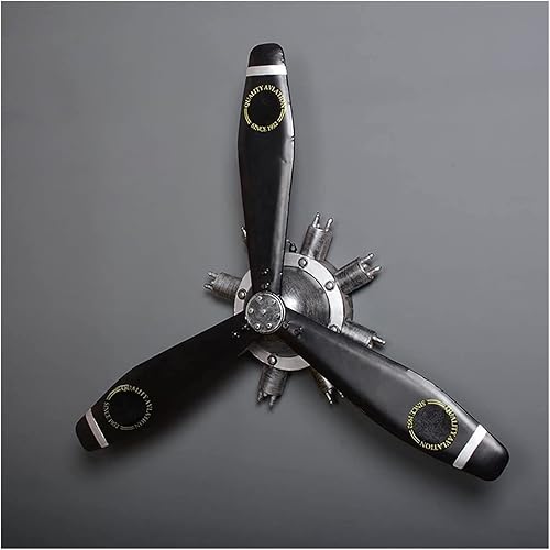 Decoración de pared, decoración de pared de hélice de avión, hélice mecánica de montaje en pared de estilo industrial retro, escultura de pared de