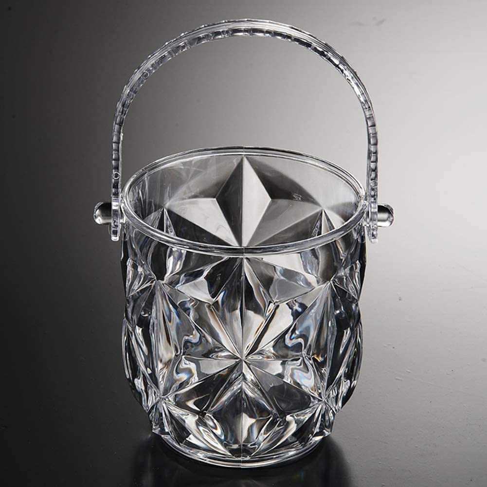 GaRcan Portable Ice Bucket Made of Clear Acrylic Crystal-Clear Insulated Ice Bucket Made of Plastic Compact Champagne Bucket for Wine Drinks for bar