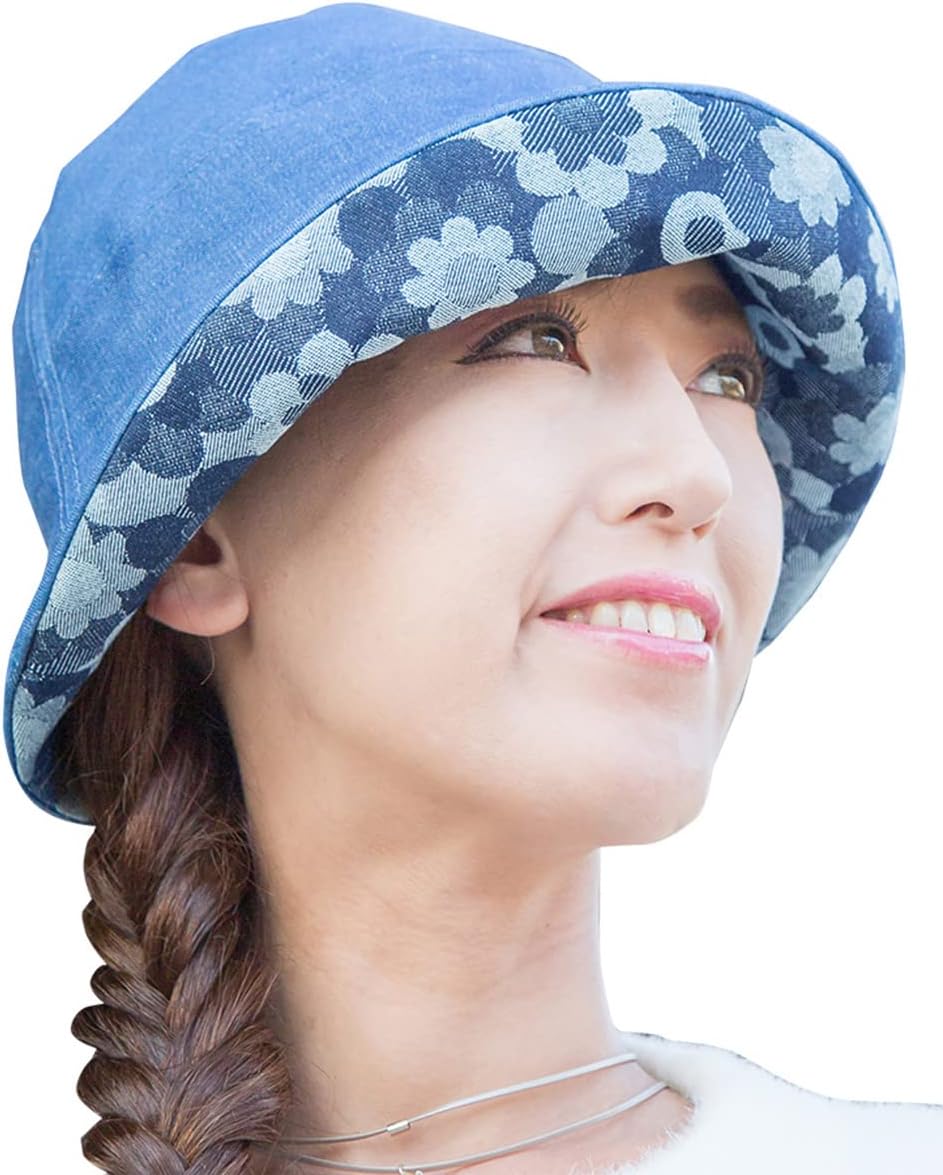 crearekiki Made in Japan Hat Women's UV Protection Okayama Denim Margaret Mom Birthday Present DJB-2mus