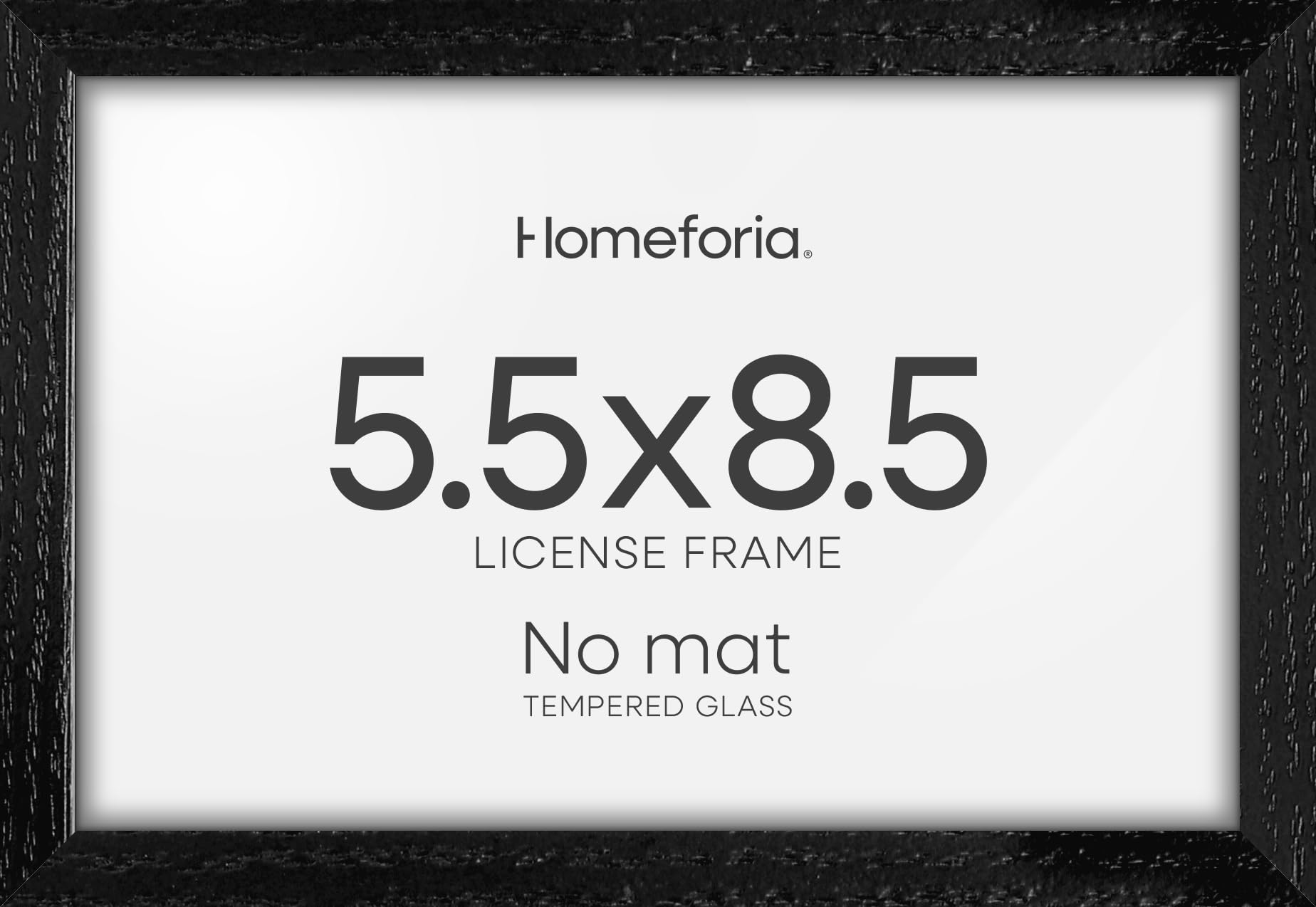 Homeforia 5.5x8.5 Business License Frame Black, High End Oak 5.5 by 8.5 Wood Certificate Frame, 8.5 x 5.5 Document Frame for Wall or Tabletop, Wooden Picture Frames, Tempered Glass, Wall Kit, Set of 2